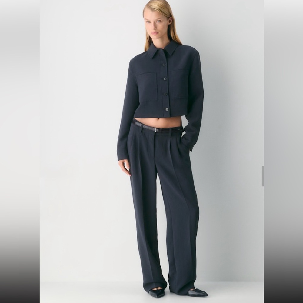 NWT Wilfred Aritzia The Effortless Pant Crepette Black Noir Sz 10